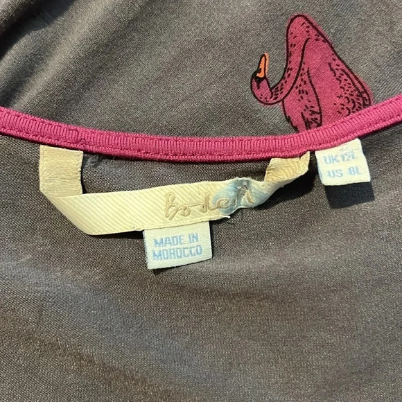 BODEN Marion Swans 3/4 Sleeve Vneck Stretchy Comfy Viscose Mini Dress - Picture 4 of 5